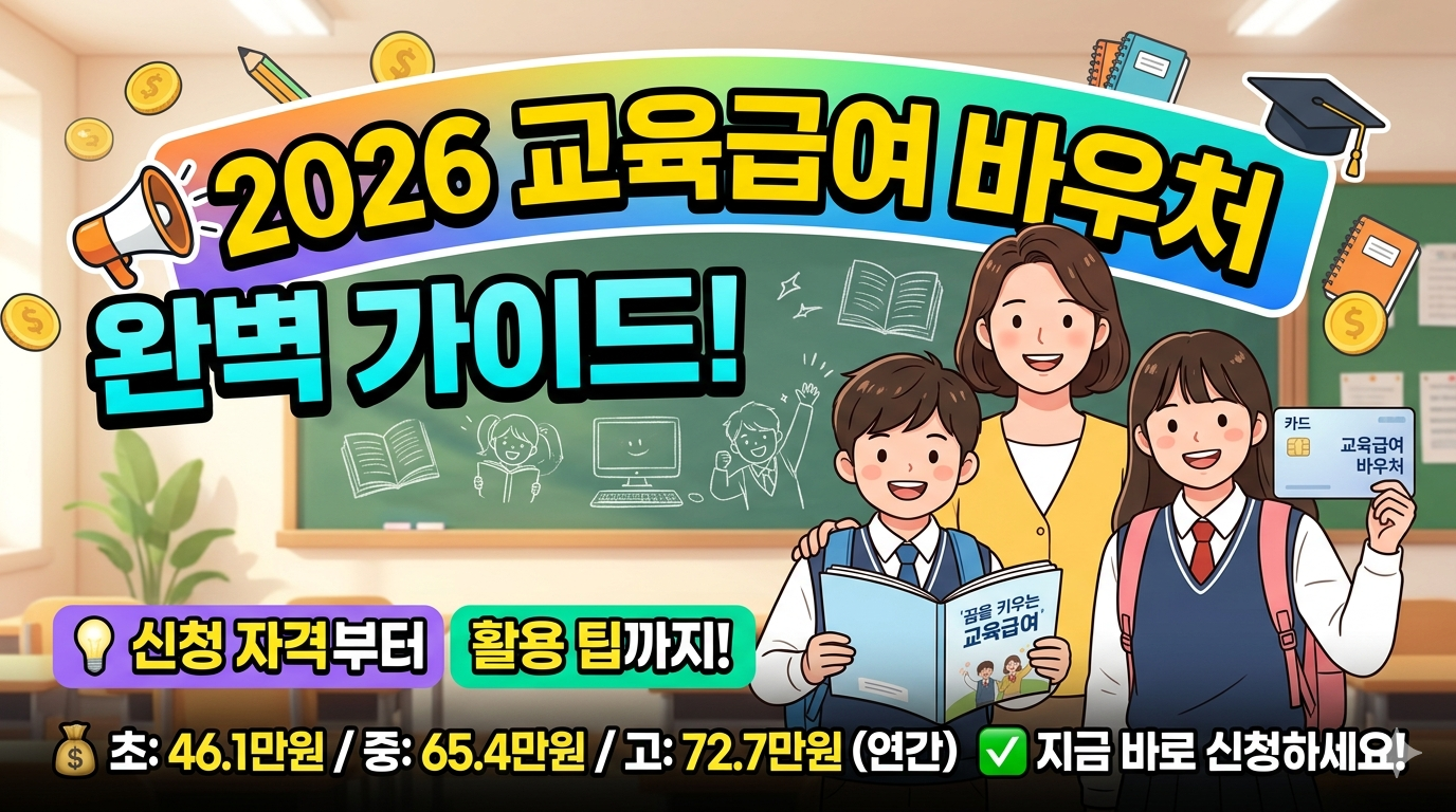 놓치면 후회! 2026 교육급여 바우처 신청 자격부터 활용법까지 총정리