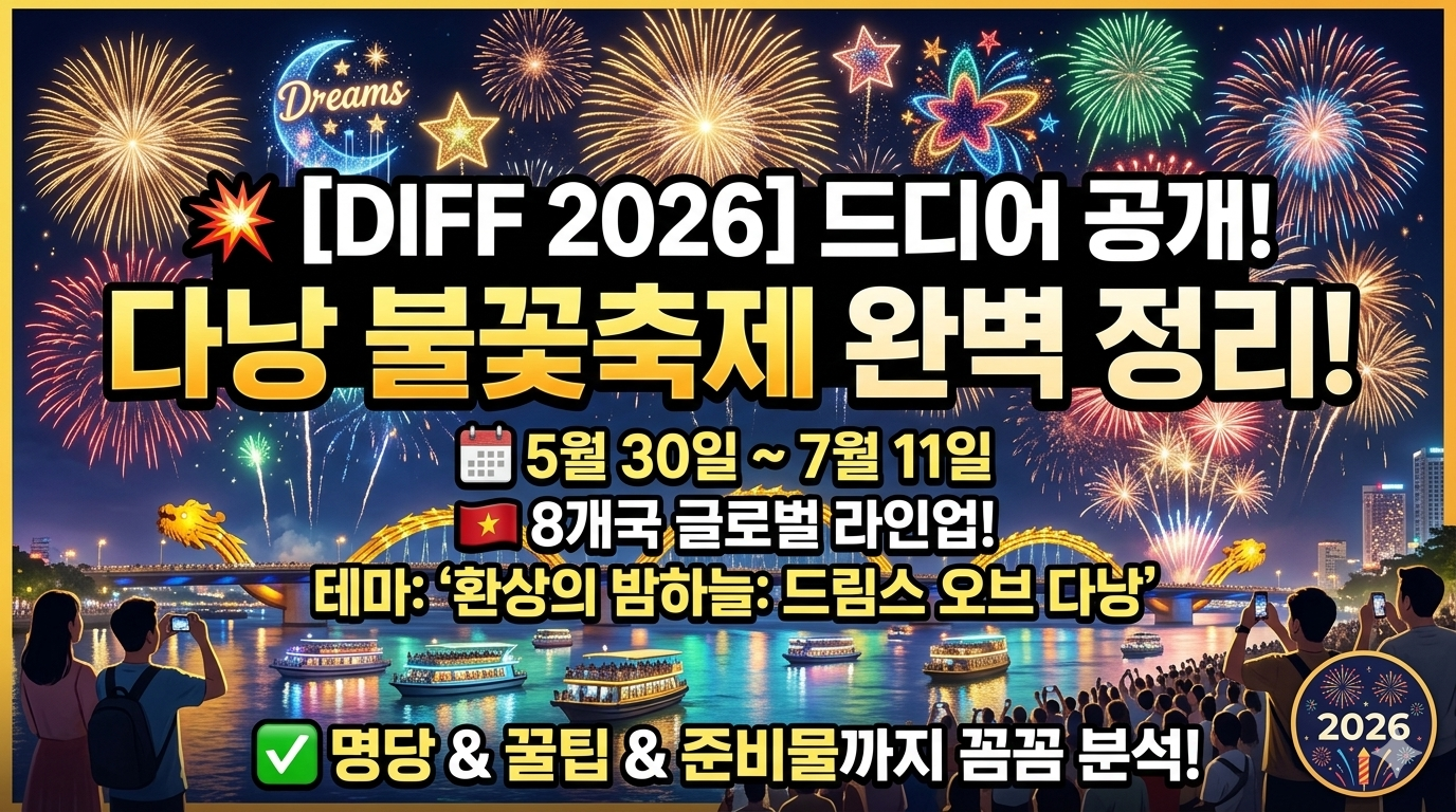 환상의 밤하늘, DIFF 2026 다낭 국제 불꽃놀이 축제 완벽 가이드