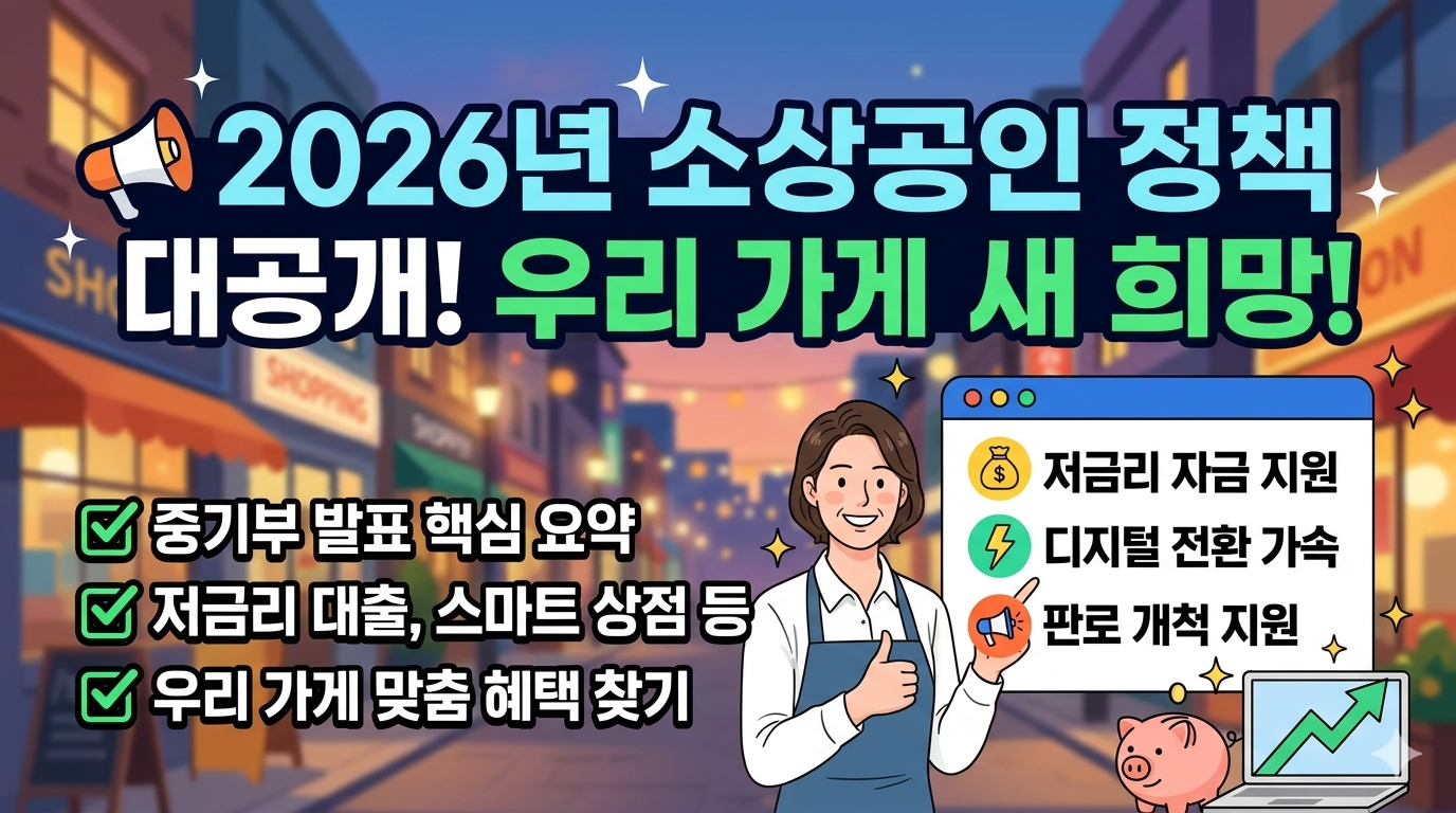 2026년 소상공인 정책 완벽 분석: 우리 가게 혜택 총정리!