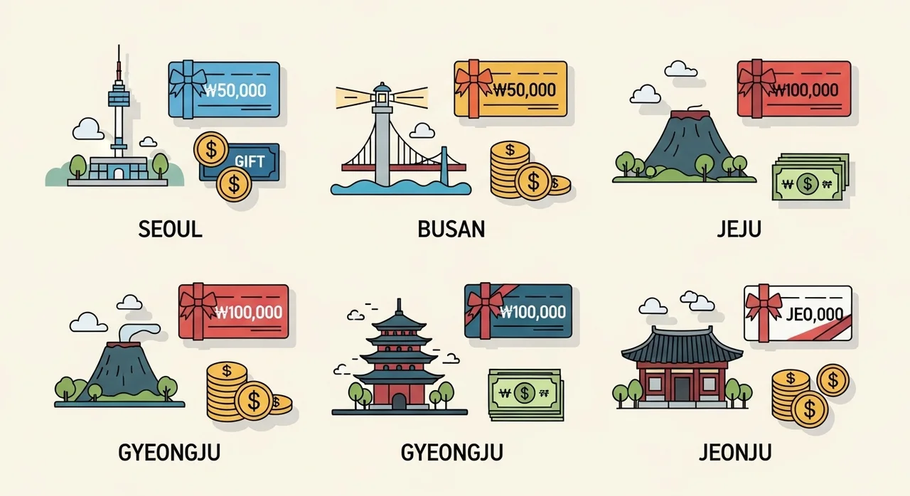 지역별 반값여행 혜택 비교: 강진 vs 하동 vs 영암