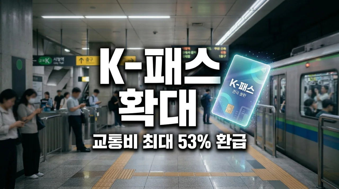 K-패스 청년 혜택 확대! 대중교통비 최대 53% 환급 및 신청 방법
