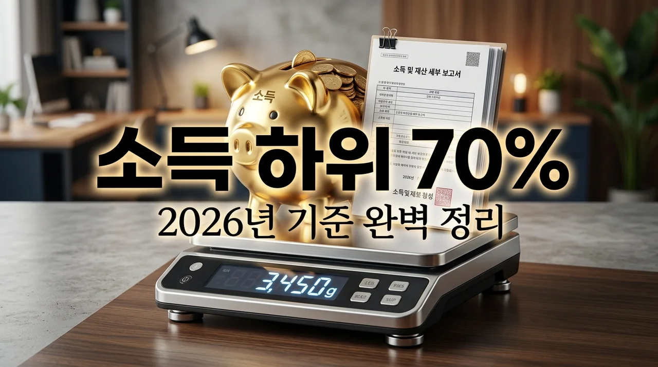 소득 하위 70% 기준 및 계산법 (2026년 민생지원금 대상 확인)
