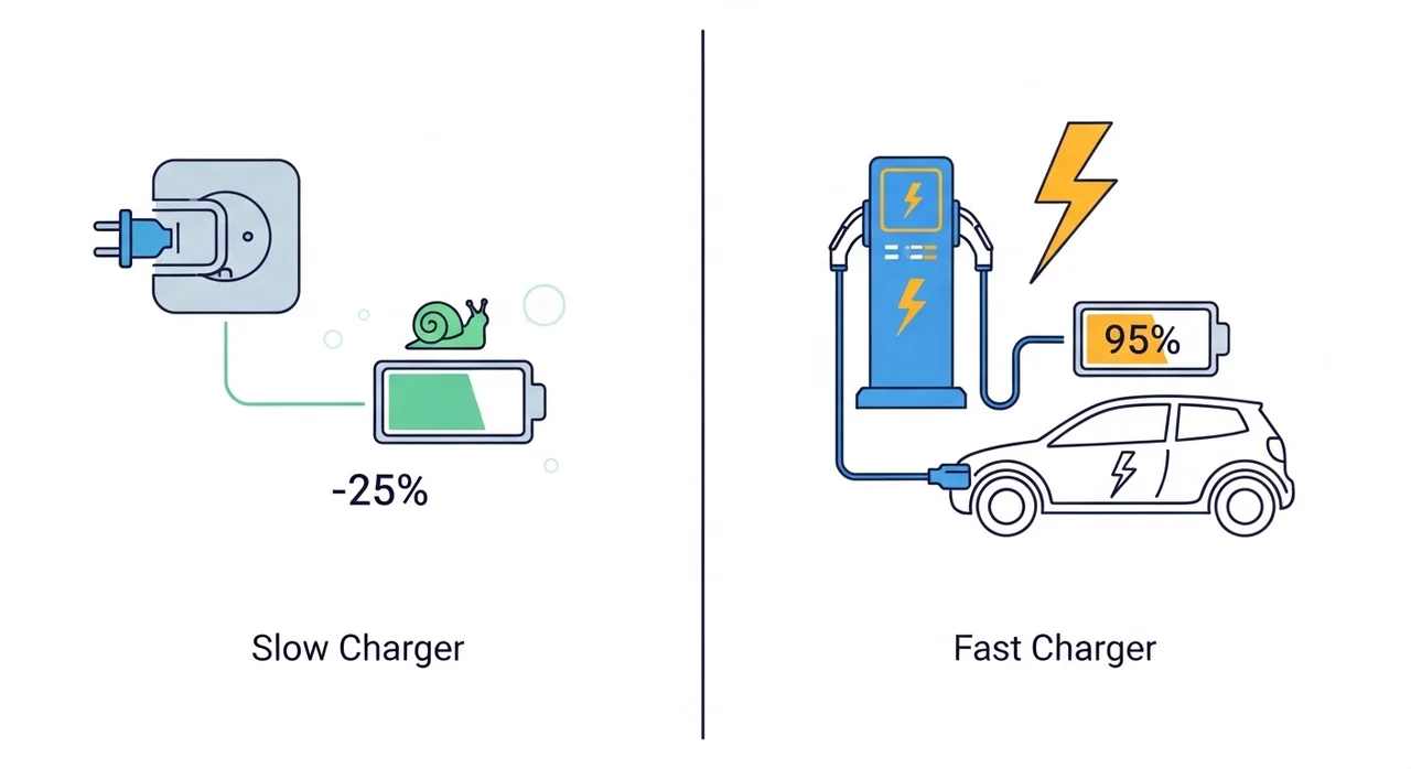 충전 방식에 따른 배터리 건강 상태 비교