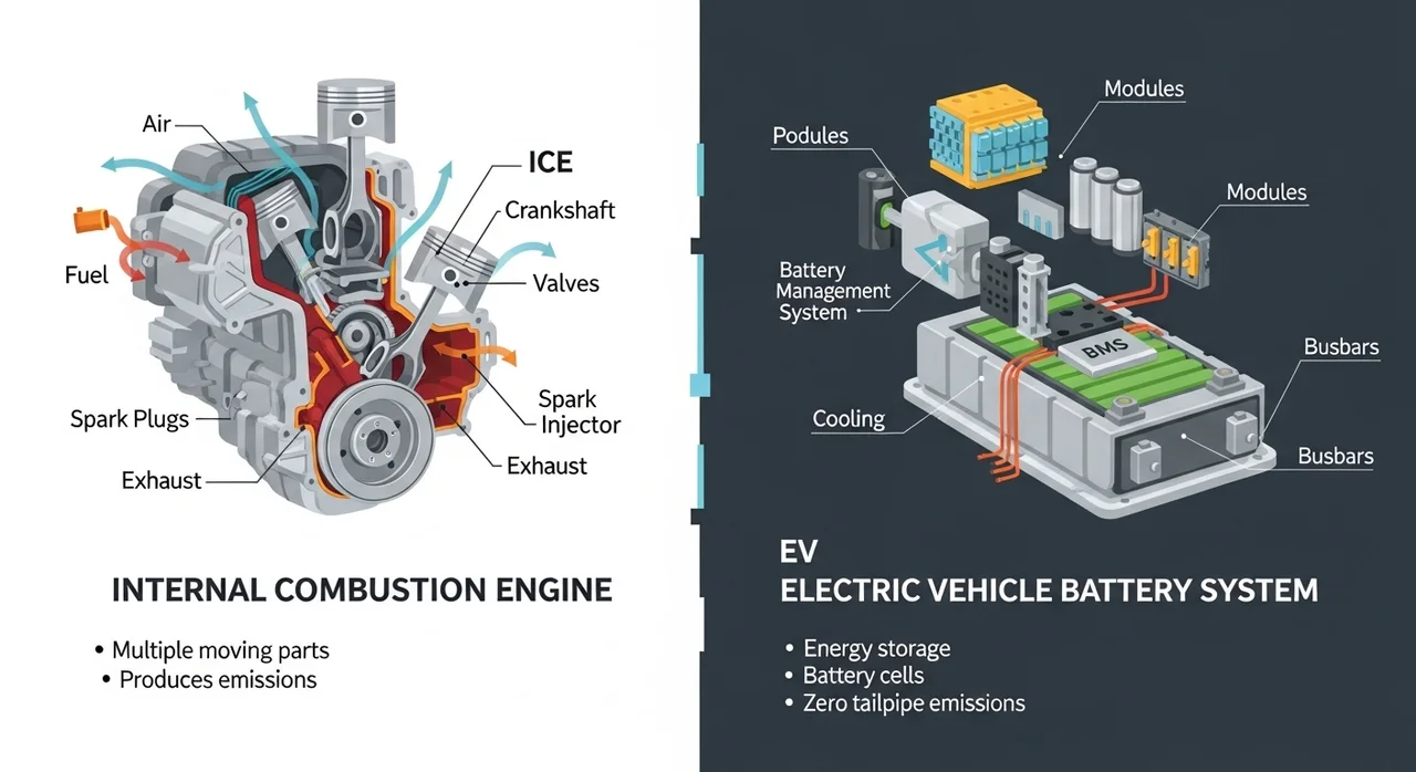 내연기관차 vs 전기차, 점검 항목 무엇이 다를까?
