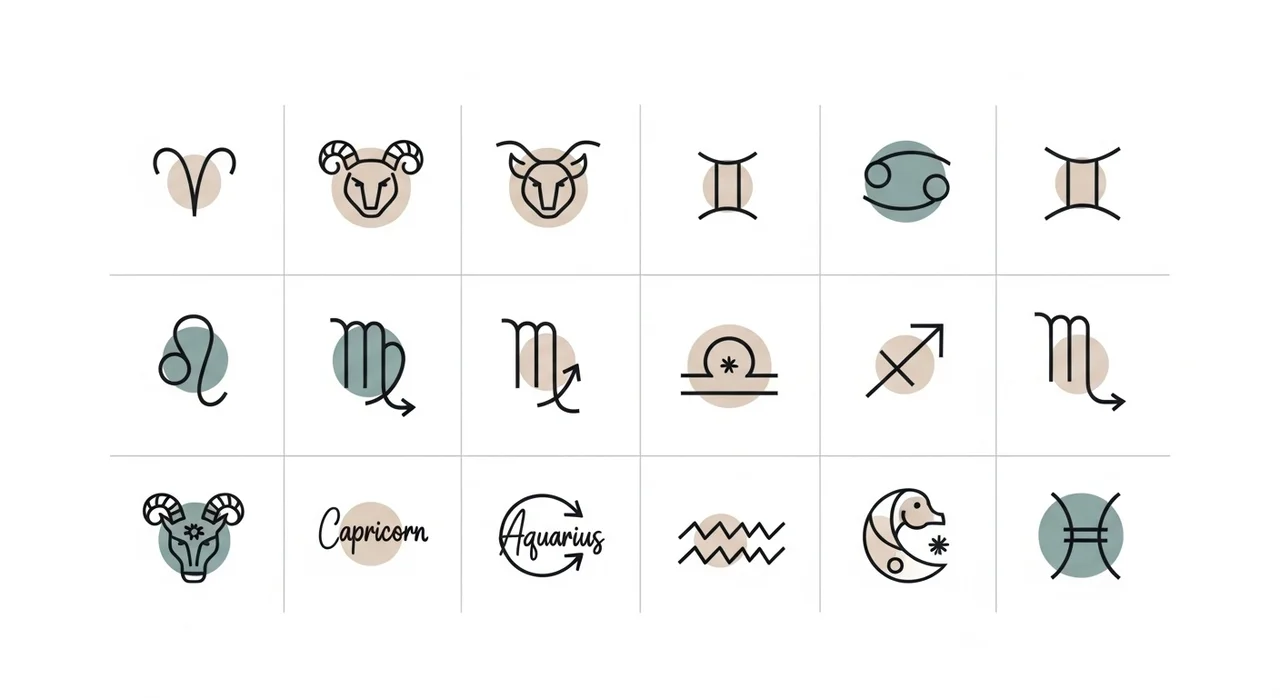 별자리별 운세 요약표