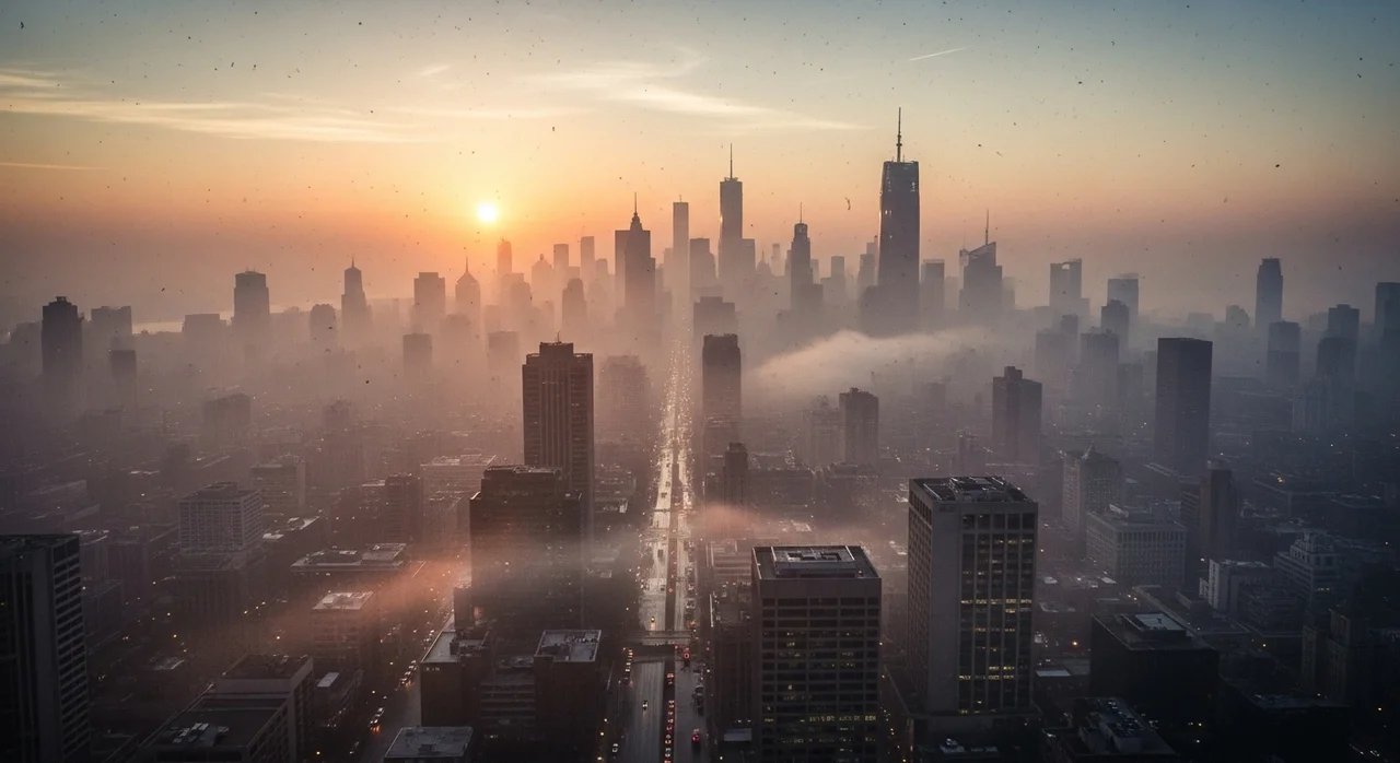 황사 유입으로 인한 미세먼지 주의보