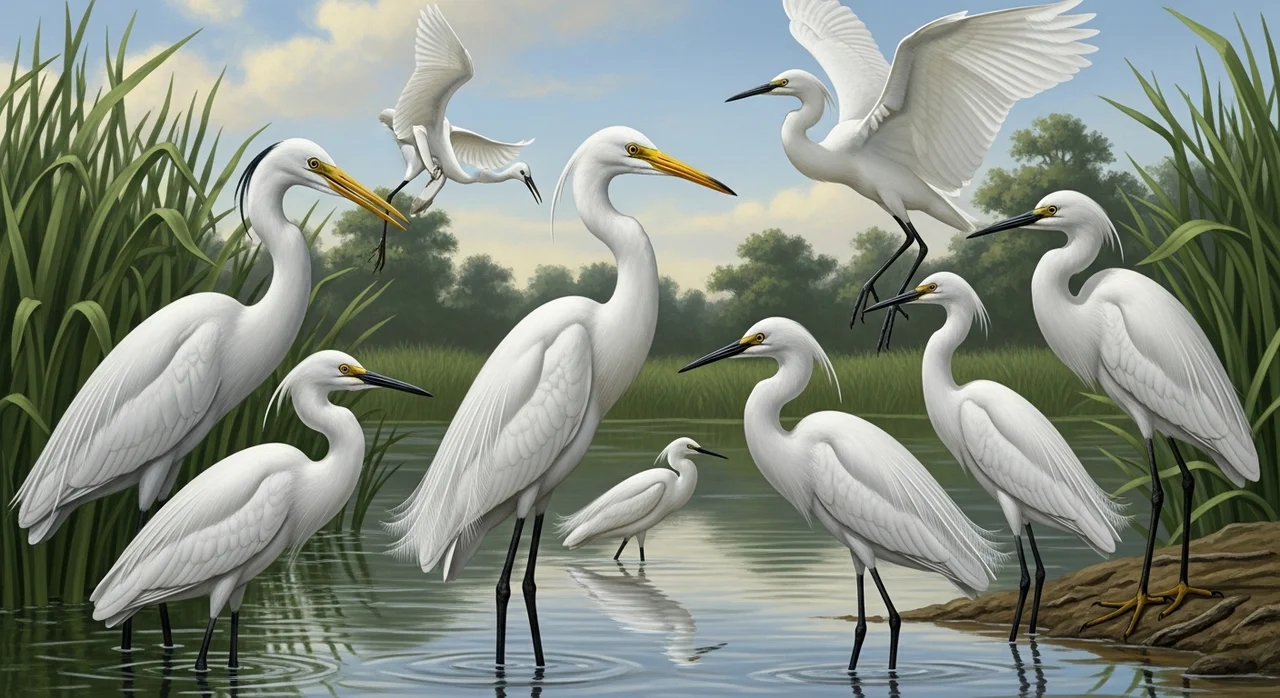 노랑부리백로 식별 및 생태적 특징