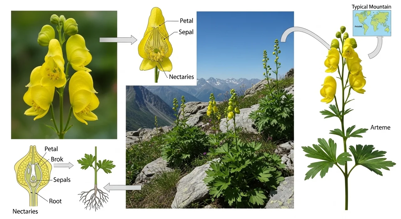 노랑투구꽃 주요 특징 한눈에 보기