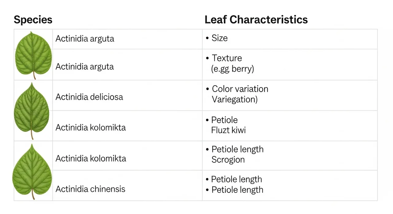 다래나무과 주요 종류 비교