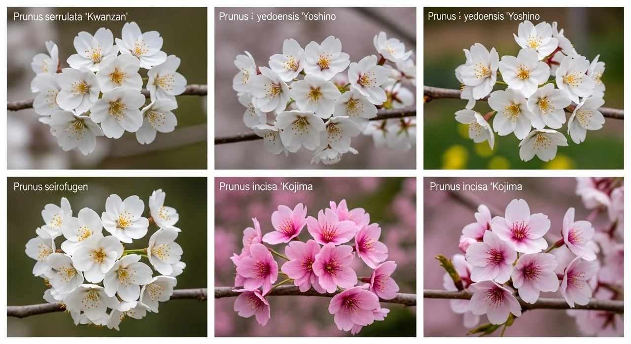 왕벚나무와 다른 벚나무 종류 비교