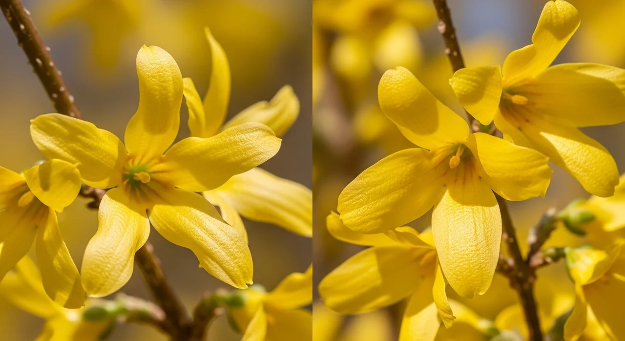 일반 개나리와 산개나리의 주요 차이점