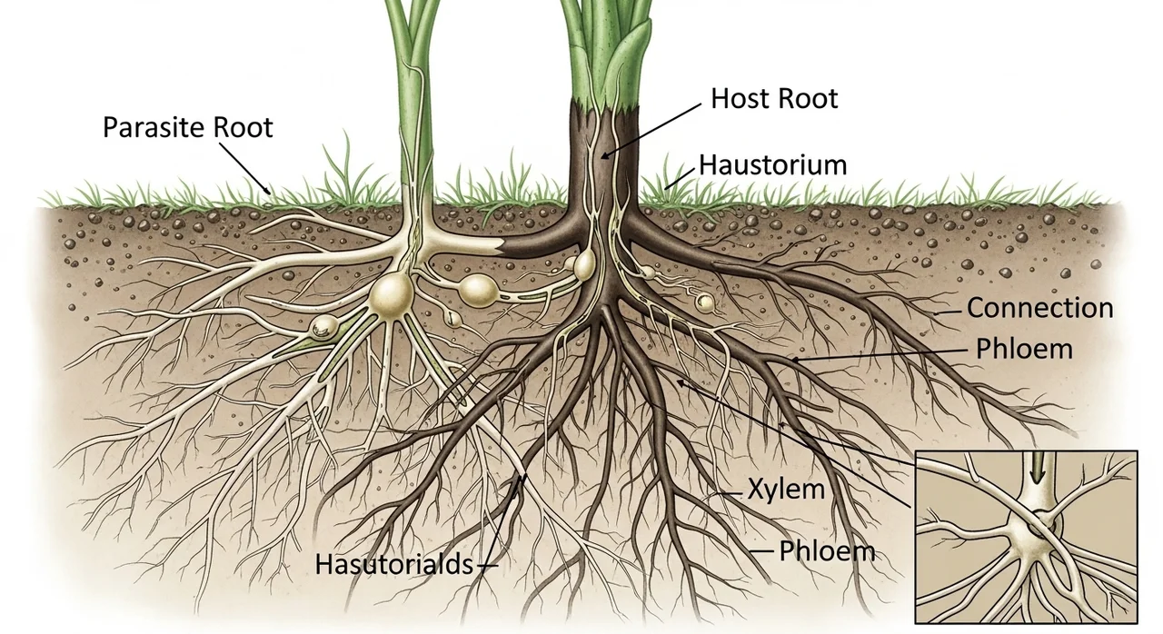 야고가 기생식물로 살아가는 방법
