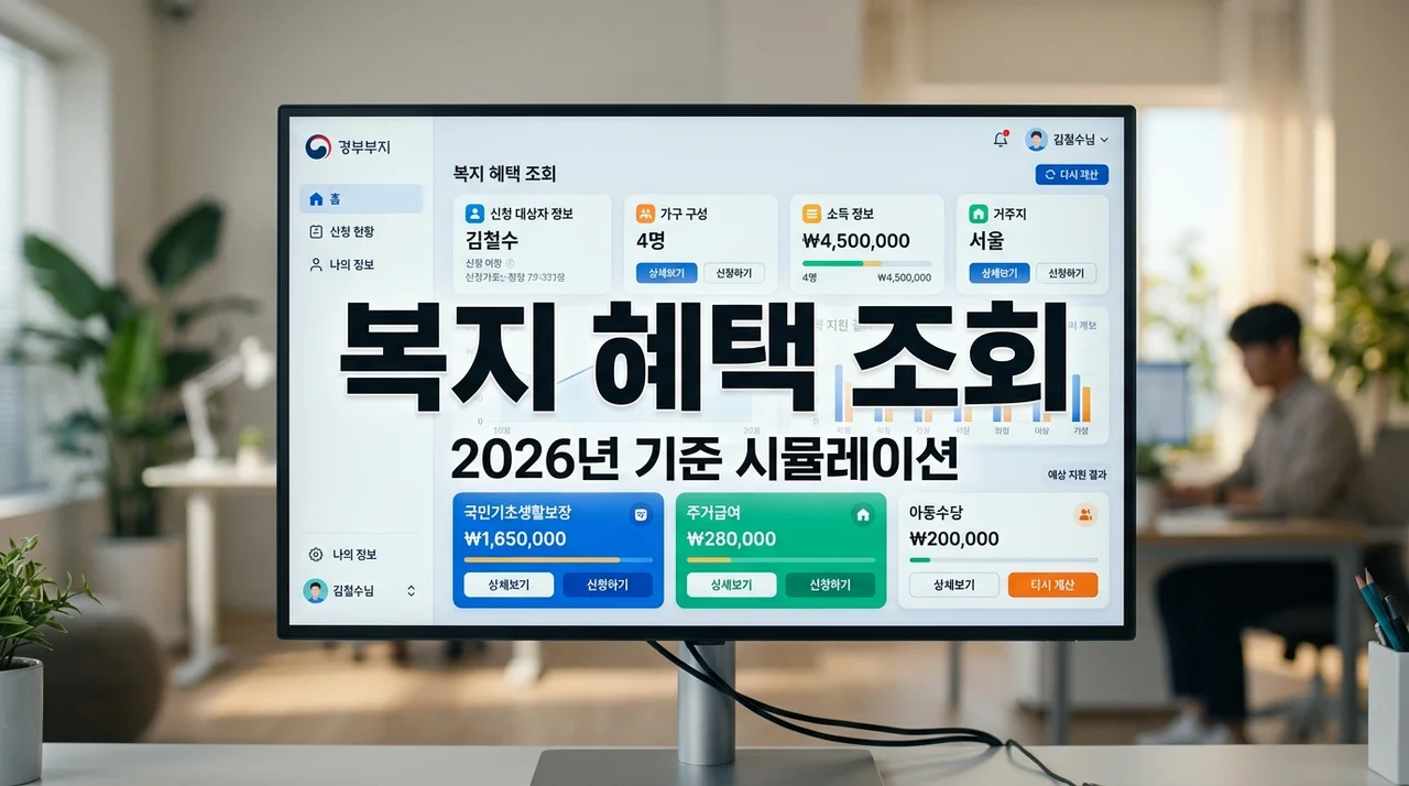 복지로 시뮬레이션 활용법: 2026년 중위소득별 혜택 자가진단