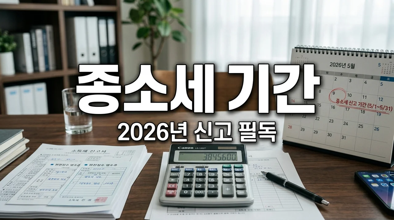 종소세신고기간 2026년 완벽 정리, 놓치면 20% 가산세?