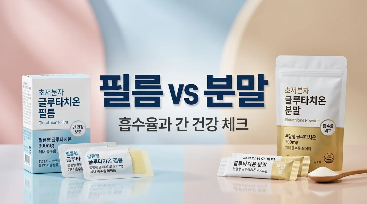 글루타치온 필름 vs 분말 효과 비교와 간 수치 주의사항