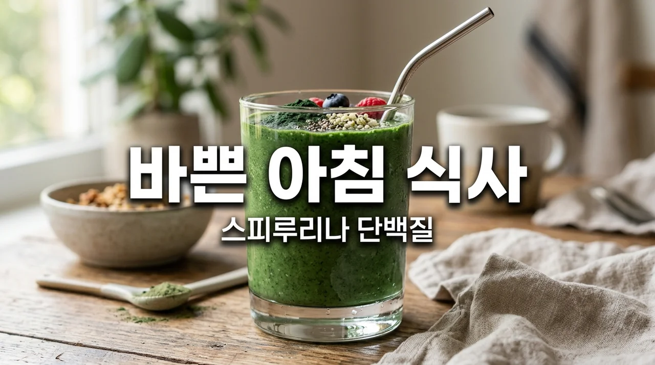 바쁜 아침 식사 대용 스피루리나, 단백질과 항산화 건강 관리법