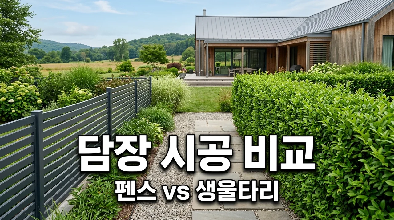 전원주택 담장 종류별 시공비 비교: 펜스 vs 생울타리 조경