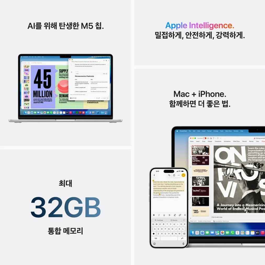 애플 맥북에어 15 M5 CPU 10코어 GPU 10코어 16GB, 512GB, 실버 상세 이미지 4